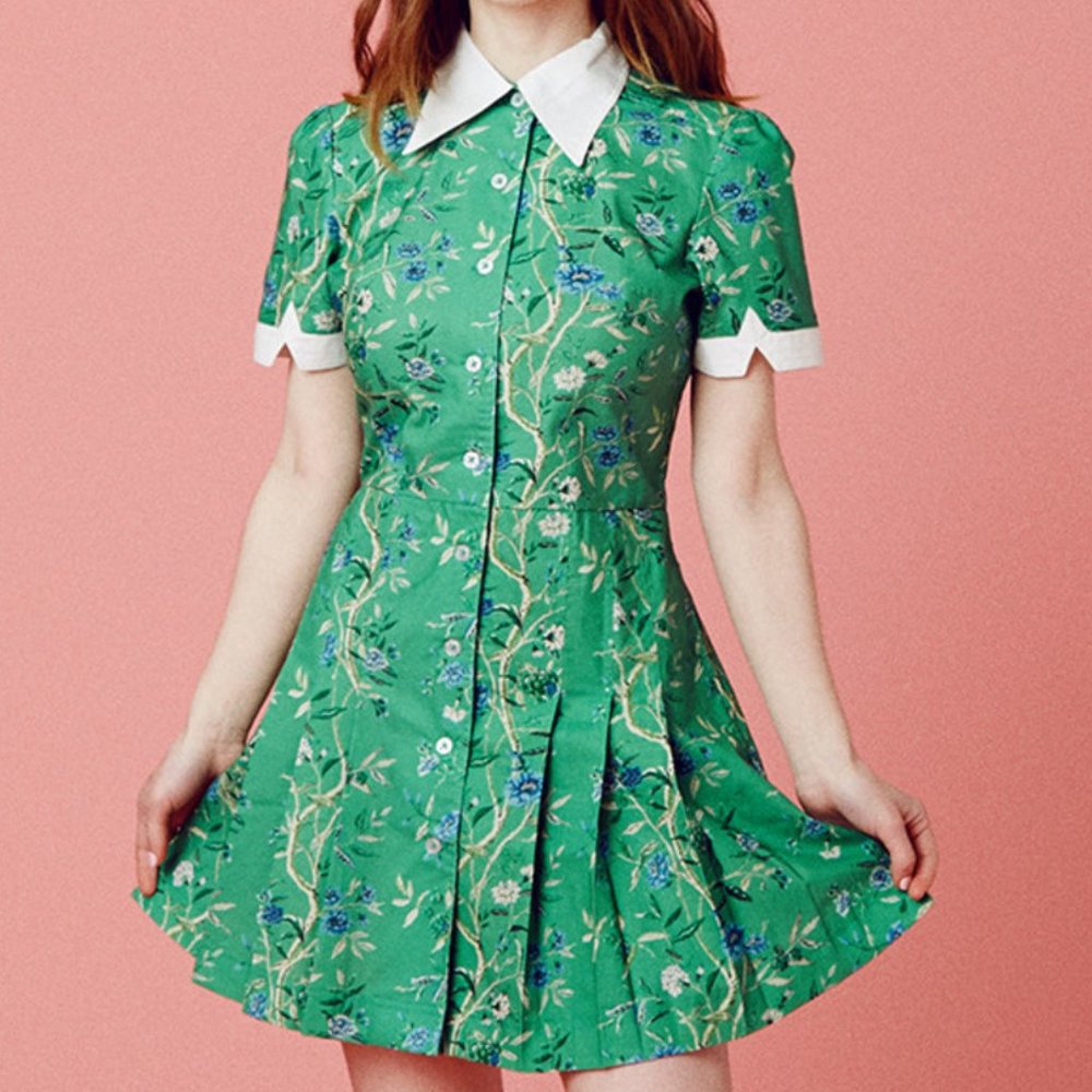 ISO Samantha Pleet Wallpaper Dress in Green size 10/12